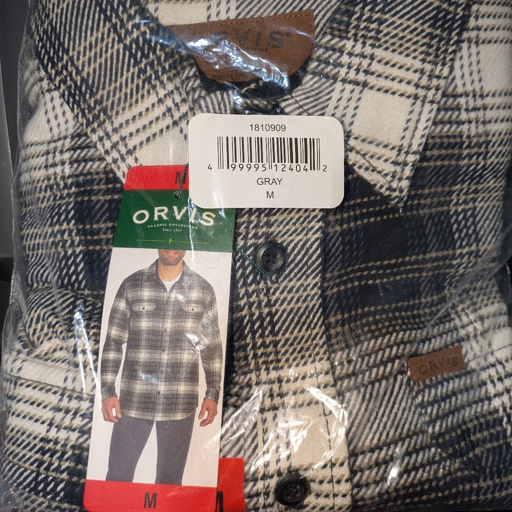SALE 🎈Orvis Men’s Heavyweight Soft 100% Cotton Flannel Shirt Side Pockets - Picture 6 of 8